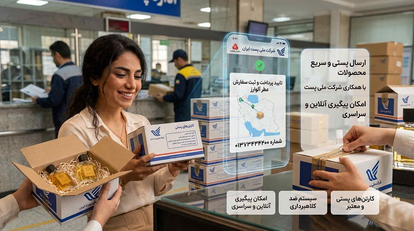 نحوه ی ارسال سفارشات در فروشگاه عطر آلوارز