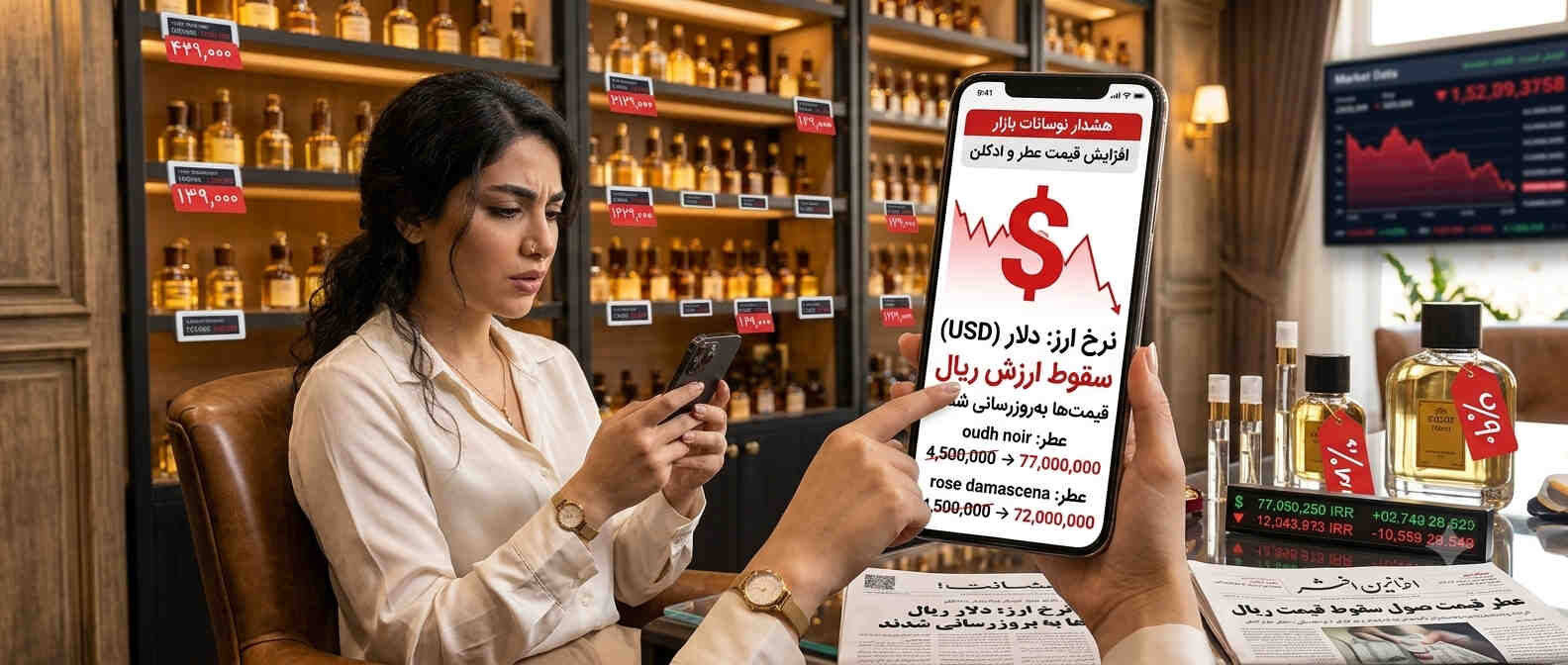 تغییرات قیمت محصولات در فروشگاه عطر آلوارز