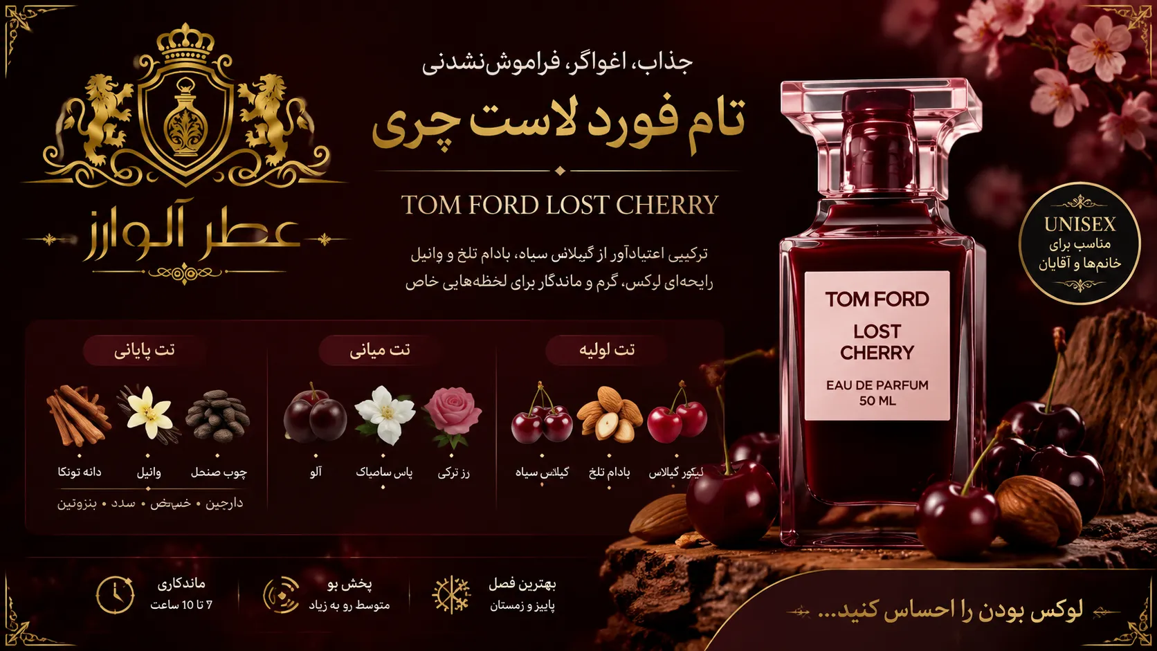خرید عطر تام فورد لاست چری Tom ford lost cherry از عطر آلوارز