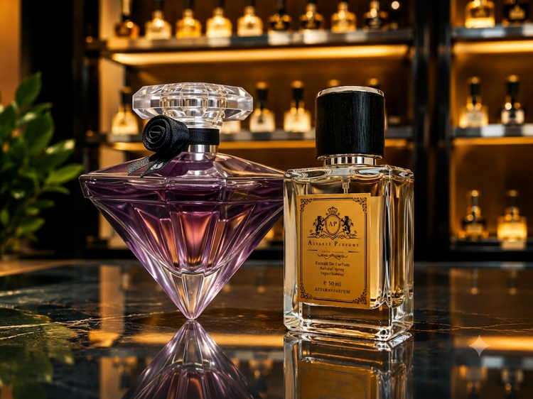 عطر لانکوم لانویت ترزور Lancôme La Nuit Trésor با رایحه رز، وانیل، پرالین و کارامل مناسب بانوان و استفاده در پاییز و زمستان.