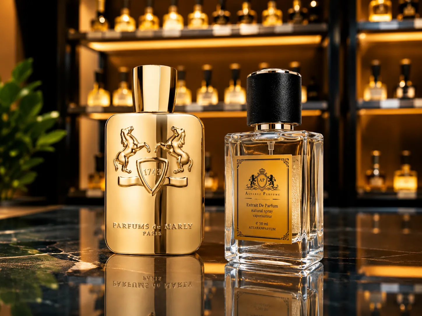 عطر پارفومز دی مارلی گدولفین Parfums de Marly Godolphin با رایحه چرمی، چوبی و ادویه‌ای مناسب آقایان و استفاده در فصول سرد سال.