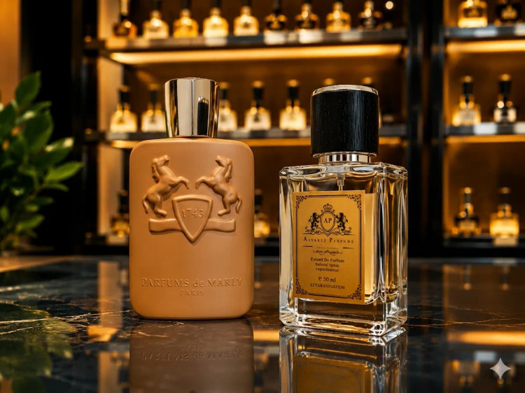 عطر پارفومز دی مارلی آلتیر Parfums de Marly Althair با رایحه وانیلی، ادویهای و چوبی مناسب آقایان و استفاده در فصول سرد سال.