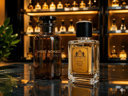 عطر آمبر نومد لویی ویتون Louis Vuitton Ombre Nomade با رایحه عودی، دودی و شرقی مناسب بانوان و آقایان و استفاده در فصول سرد سال.