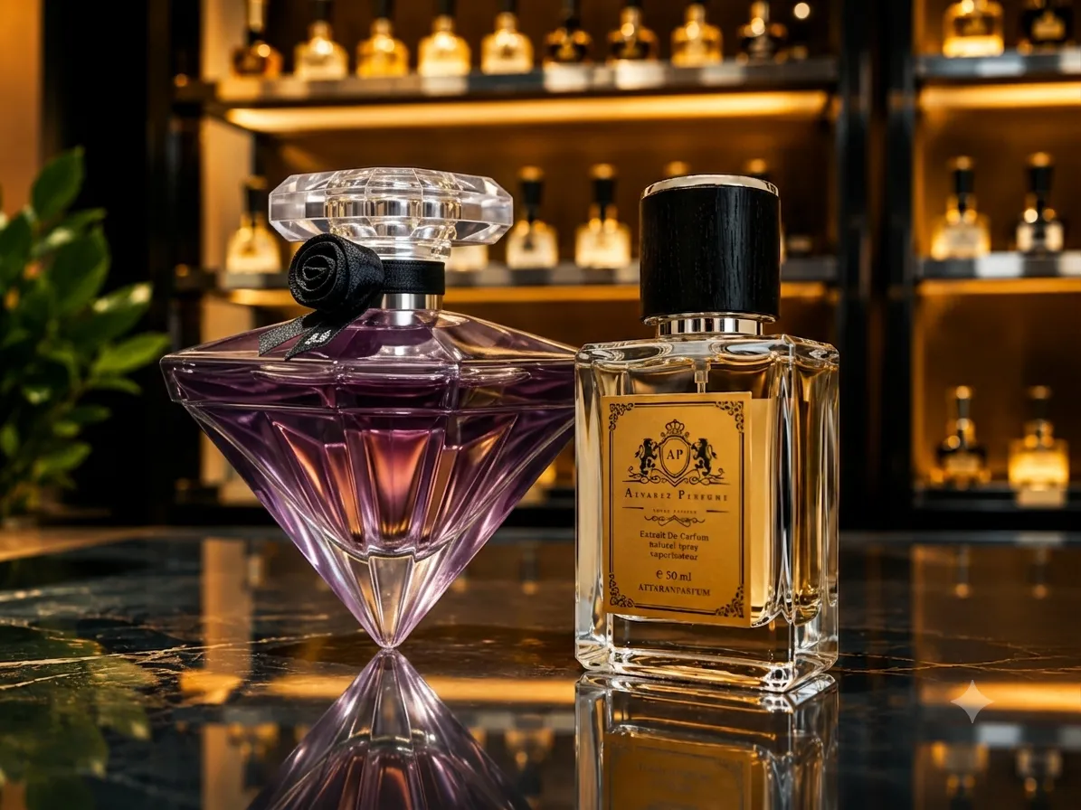 عطر لانکوم لانویت ترزور Lancôme La Nuit Trésor با رایحه رز، وانیل، پرالین و کارامل مناسب بانوان و استفاده در پاییز و زمستان.