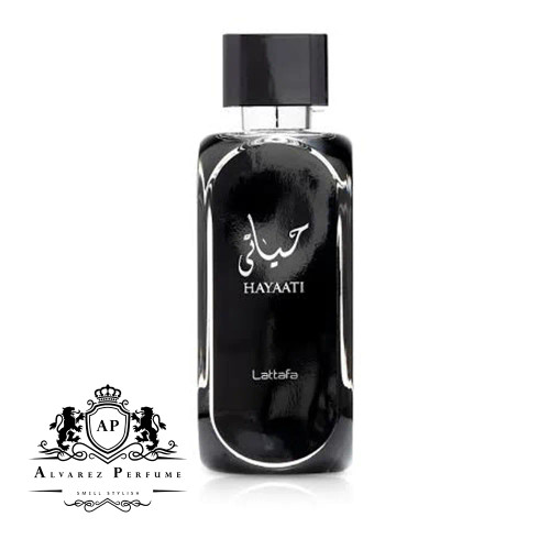 خرید عطر حیاتی لطافه مشکی Lattafa Hayaati با رایحه سیب، برگاموت، دارچین، چوب، مشک و وانیل