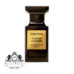 شیشه مشکی لوکس عطر تام فورد توسکان لدر با رایحه چرمی خاص و حرفه‌ای